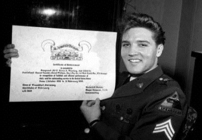 Elvis with certificate