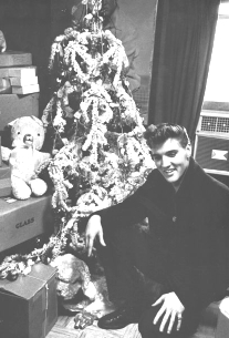 Elvis with Christmas tree