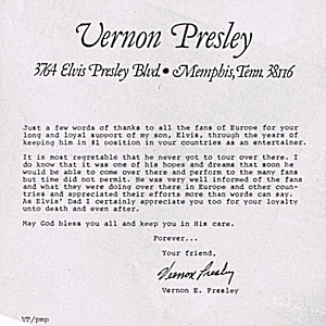 Vernon's letter